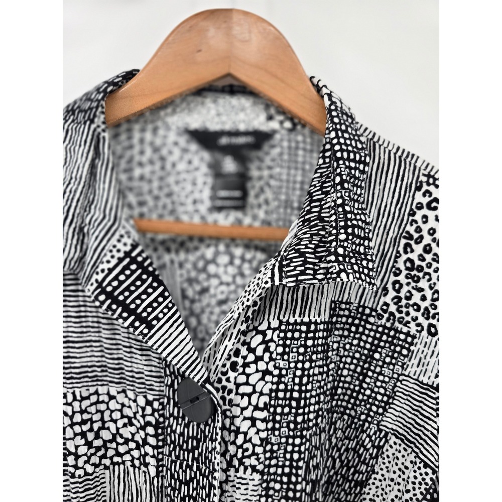 Ali Miles Black White Patchwork Tunic Medium Wire… - image 2